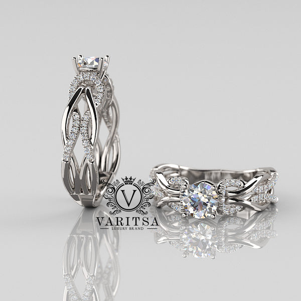 0.91ct Brilliant Diamond Gold Engagement Ring - 01US46